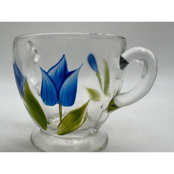 Vintage Bartlett Collins Sugar Bowl Blue Tulips Flowers Gay Fad 50s Vintage - Picture 6 of 6